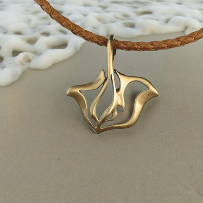 Stingray Necklace for Women Bronze- Stingray Pendant for Women, Stingray Jewelry, Stingray Pendant, Scuba Diving Jewelry, Bronze Jewelry - Big Blue