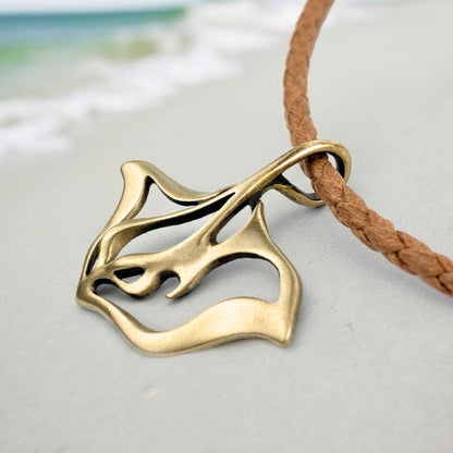 Stingray Necklace for Women Bronze- Stingray Pendant for Women, Stingray Jewelry, Stingray Pendant, Scuba Diving Jewelry, Bronze Jewelry - Big Blue
