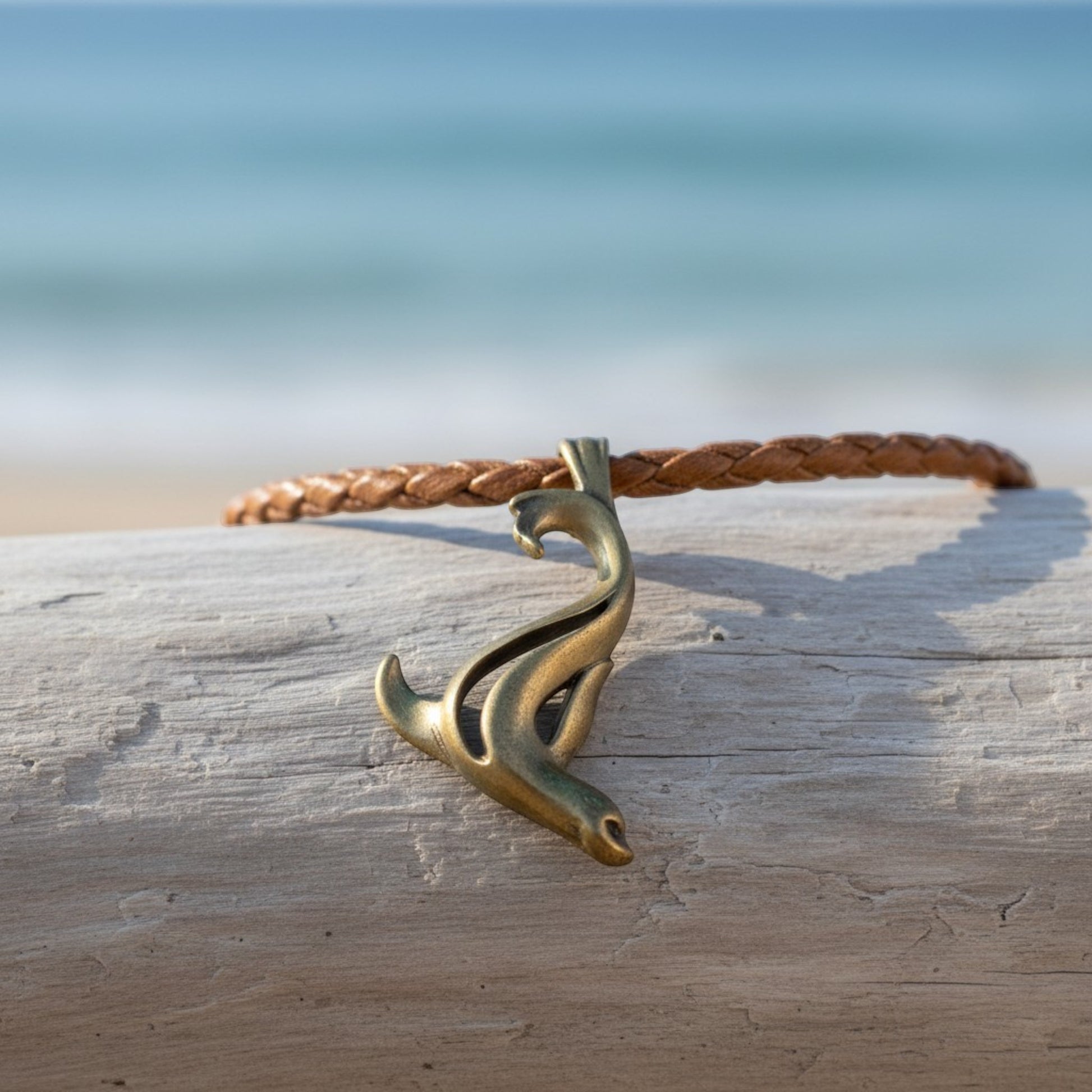 Sea Lion Pendant Necklace – "Salty" – Bronze on Cord - Big Blue