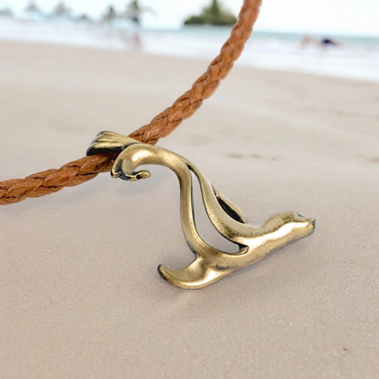 Sea Lion Necklace for Women- Bronze Sea Lion Pendant Necklace, Sea Lion Charms, Beachy Necklaces, Sea Life Pendant - Big Blue