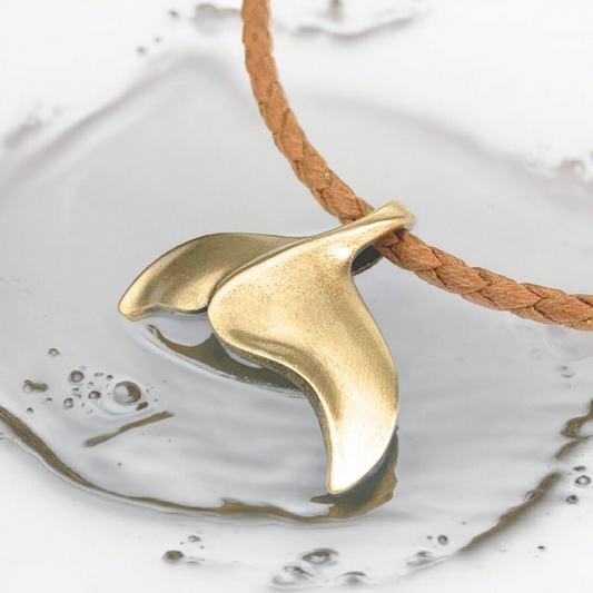 Whale Tail Necklace for Men and Women Bronze- Whale Tail Pendant, Whale Tail Jewelry, Whale Fluke Necklace, Whale Tail Pendant - Big Blue