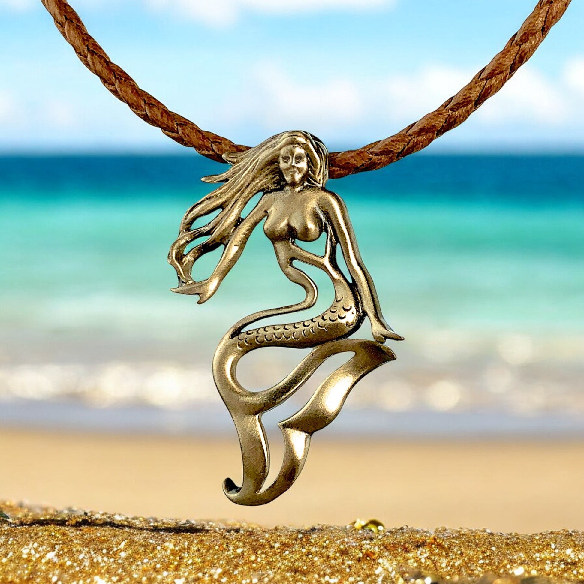 Mermaid Charm Necklace Mermaid Necklace Gold Lorelei Mermaid