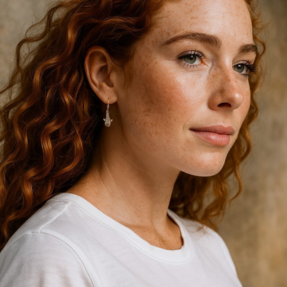 Whale Shark Drop Earrings - Bronze, Boho