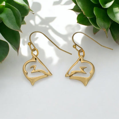 Bronze Shark Dangle Drop Earrings- Shark Jewelry, Gifts for Shark Lovers, Boho Jewelry, Sea Life Jewelry, Gifts For Divers - Big Blue