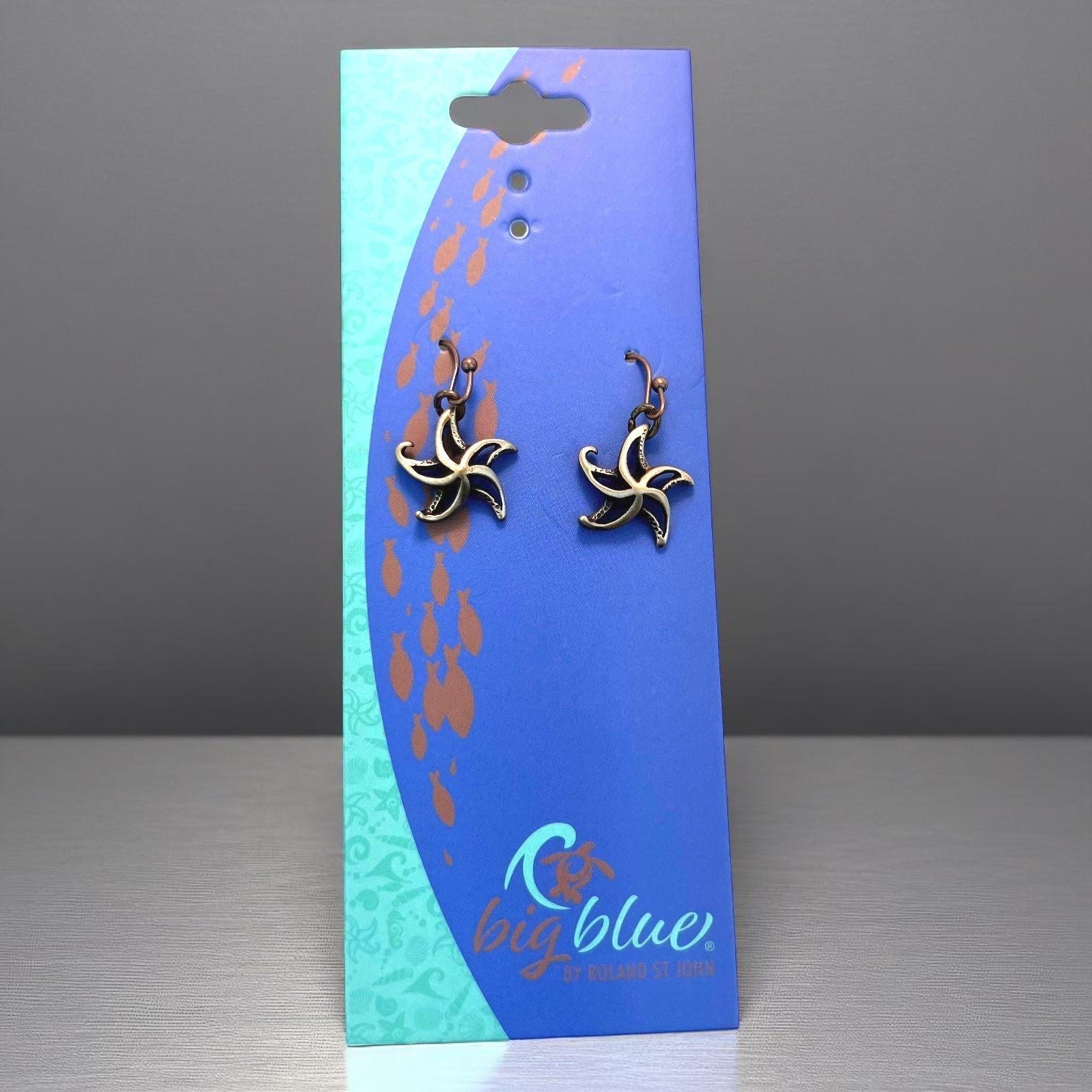 Starfish Drop Earrings – "Starry" – Bronze - Big Blue