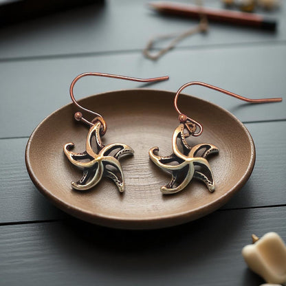 Starfish Drop Earrings – "Starry" – Bronze - Big Blue