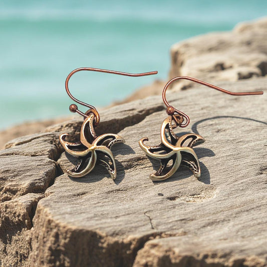 Starfish Drop Earrings – "Starry" – Bronze