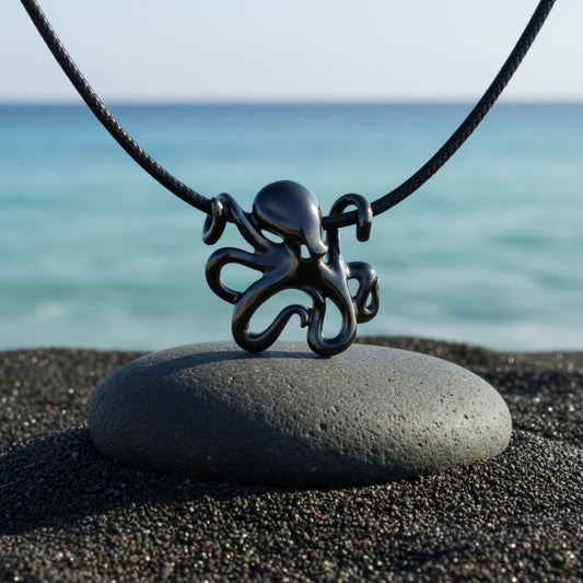 Octopus Pendant Necklace – "Leggs" - Jet Black Finish