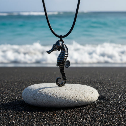 Seahorse Pendant – Sea Life Collection – Jet Black Finish