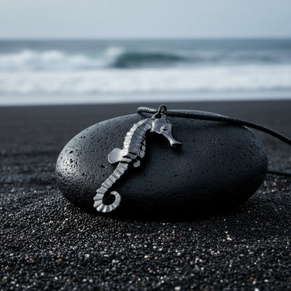 Seahorse Pendant – Sea Life Collection – Jet Black Finish - Big Blue