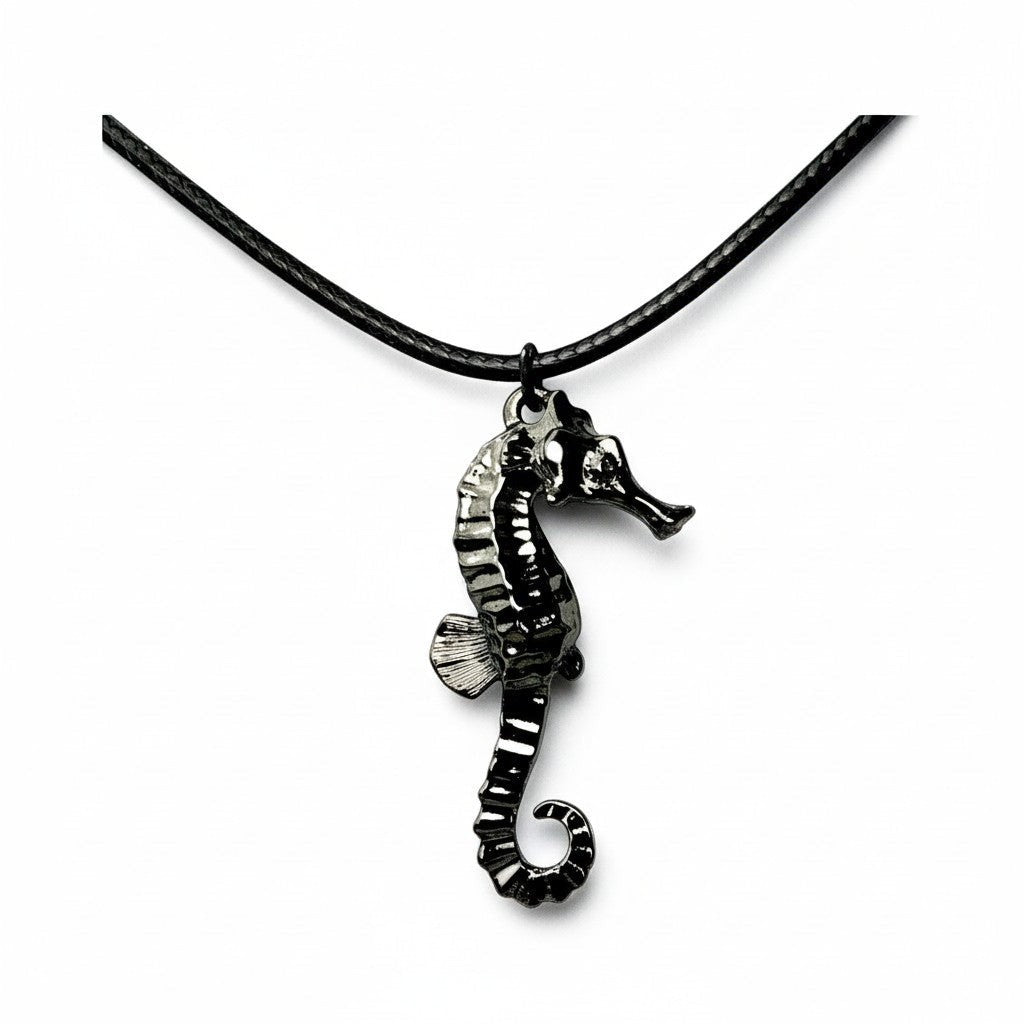 Seahorse Pendant – Sea Life Collection – Jet Black Finish - Big Blue