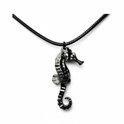 Seahorse Pendant – Sea Life Collection – Jet Black Finish - Big Blue
