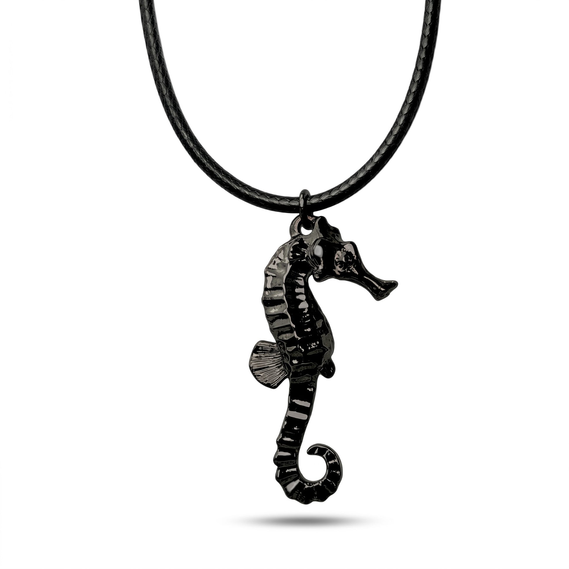 Seahorse Pendant – Sea Life Collection – Jet Black Finish - Big Blue