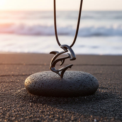 Hammerhead Shark Pendant Necklace – "The Hammer" - Jet Black Finish - Big Blue