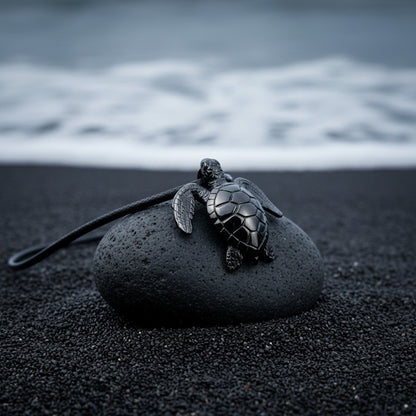 Sea Turtle Pendant – Sea Life Collection – Jet Black Finish