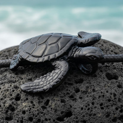 Sea Turtle Pendant – Sea Life Collection – Jet Black Finish