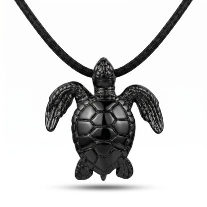 Sea Turtle Pendant – Sea Life Collection – Jet Black Finish