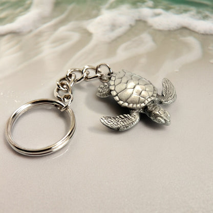 Turtle Keychain for Men and Women- Sea Turtle Key Fob, Gift for Turtle Lovers, Cute Turtle Keyring, Sea Life Key Chain, Scuba Gifts - Big Blue
