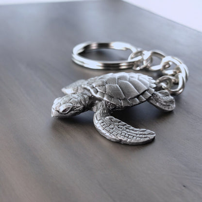 Turtle Keychain for Men and Women- Sea Turtle Key Fob, Gift for Turtle Lovers, Cute Turtle Keyring, Sea Life Key Chain, Scuba Gifts - Big Blue