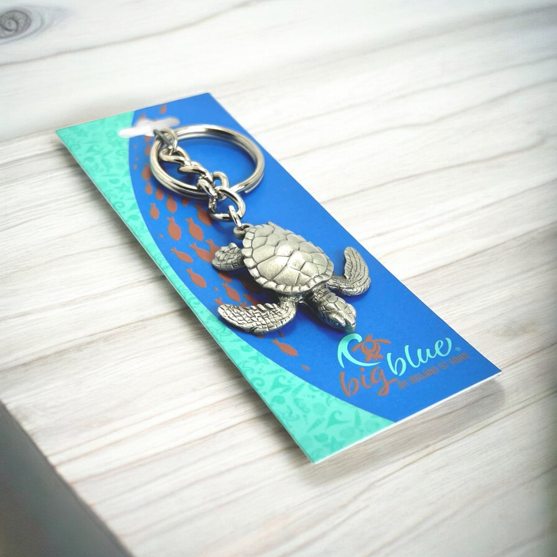 Sea Turtle Keychain – Sea Life Collection – Pewter - Big Blue