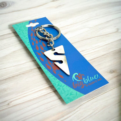 Line Arrow Keychain for Women and Men- Cave Diver Gifts for Women and Men, Line Arrow Pewter Key Chain, Gifts for Cave Divers - Big Blue