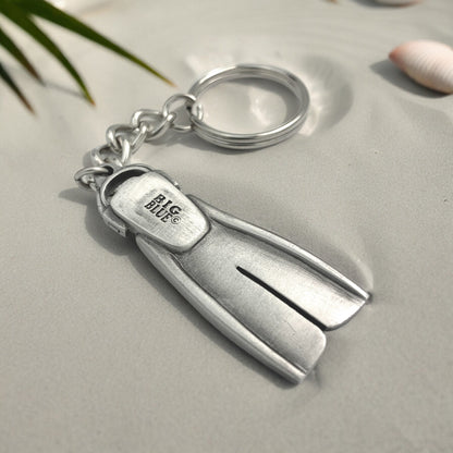 Dive Fin Keychain for Men and Women- Scuba Keychain, Dive Flipper Key Ring, Gifts for Scuba Divers, Scuba Diving Key Fob, Dive Fin Lanyard - Big Blue