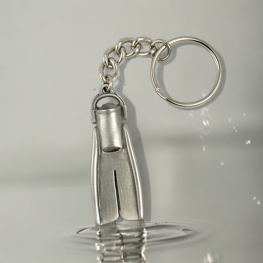 Dive Fin Keychain for Men and Women- Scuba Keychain, Dive Flipper Key Ring, Gifts for Scuba Divers, Scuba Diving Key Fob, Dive Fin Lanyard - Big Blue