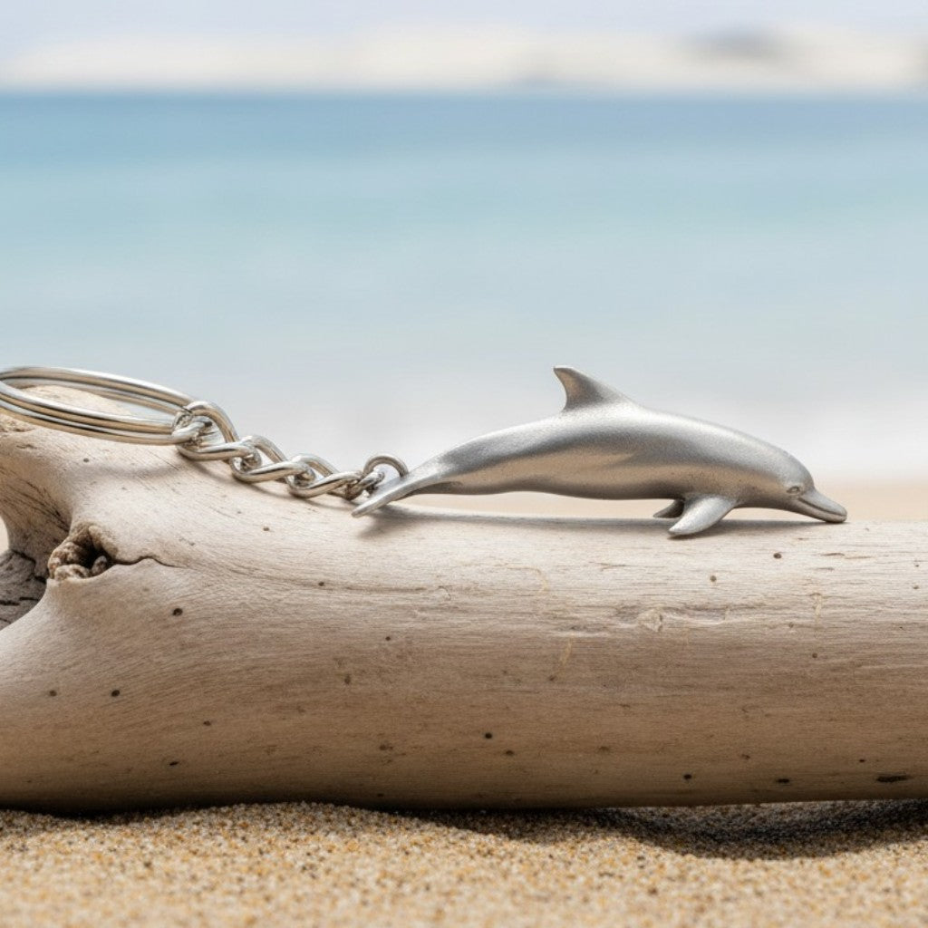 Dolphin Keychain – Sea Life Collection – Pewter - Big Blue