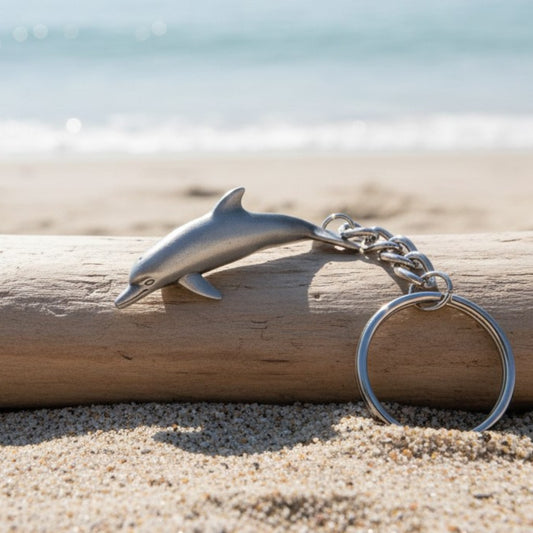 Dolphin Keychain – Sea Life Collection – Pewter - Big Blue