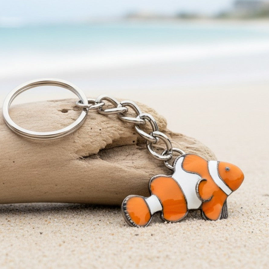 Clown Fish Keychain – Sea Life Collection - Pewter - Big Blue
