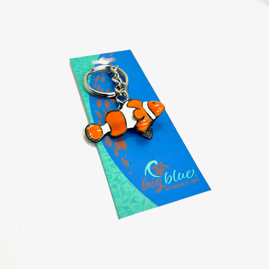 Clown Fish Keychain for Women and Teens-Key Chain Gift for Women, Clown Fish Key Ring, Clown Fish Charm, Gifts for Ocean Lovers, Pewter Keychains - Big Blue
