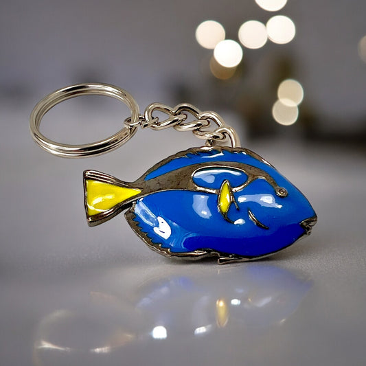 Blue Tang Keychain for Women and Teens-Key Chain Gifts, Blue Tang Key Ring, Blue Tang Charm, Gift for Ocean Lover, Pewter Keychain - Big Blue