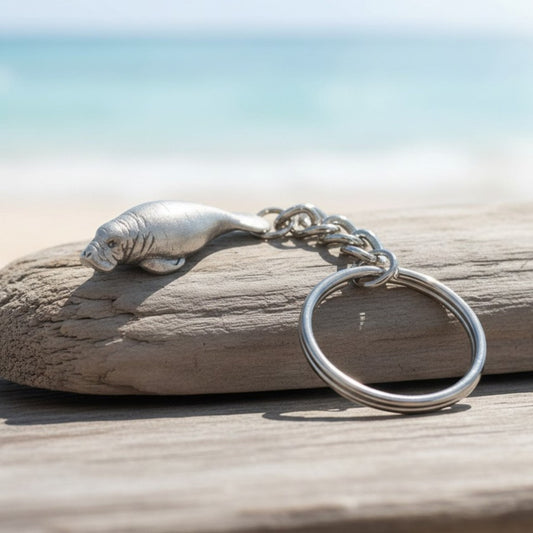 Manatee Keychain – Sea Life Collection - Pewter