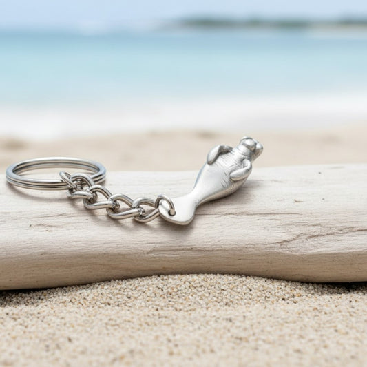Manatee Keychain – Sea Life Collection - Pewter