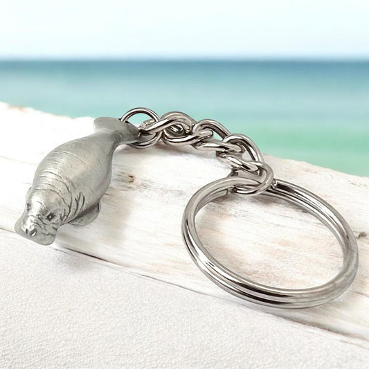 Manatee Keychain – Sea Life Collection - Pewter