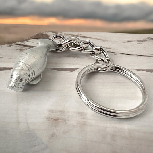 Manatee Keychain for Women and Men- Manatee Gifts, Manatee Key Ring, Manatee Charm, Gifts for Manatee Lovers, Sea Life Key Chain, Manatee Lanyard - Big Blue