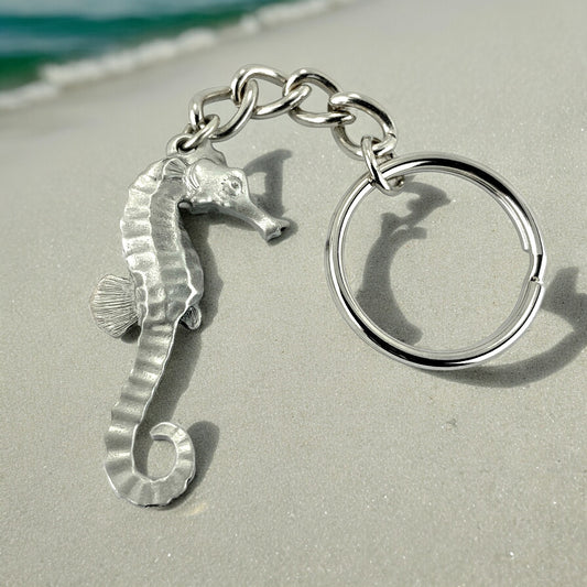 Seahorse Keychain for Women and Men- Seahorse Gifts for Women, Seahorse Key Ring, Seahorse Charm, Gifts for Ocean Lovers, Sea Life Keychain - Big Blue