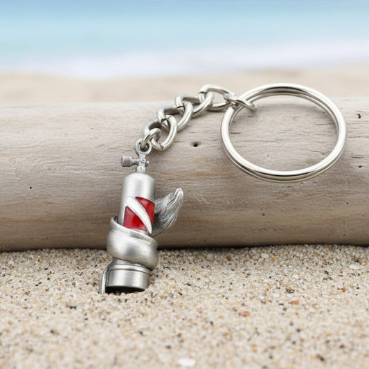 Moray Eel with Scuba Tank Key Chain - Diver´s Collection - Lead-Free Pewter - Big Blue