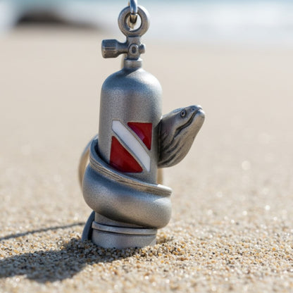 Moray Eel with Scuba Tank Key Chain - Diver´s Collection - Lead-Free Pewter - Big Blue