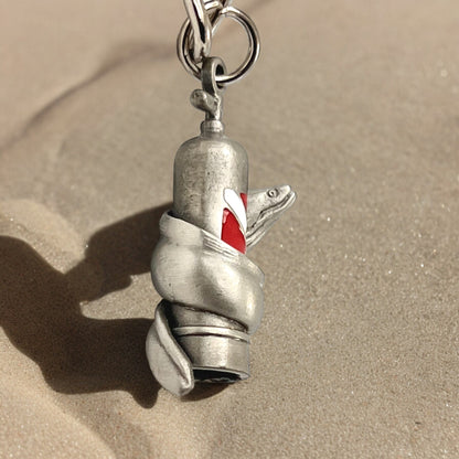 Moray Eel Key Chain- Scuba Diving Key Chain, Scuba Tank Key Chain with Moray Eel, Scuba Diving Gifts, Moray Eel with Scuba Tank Key Fob with Dive Flag - Big Blue