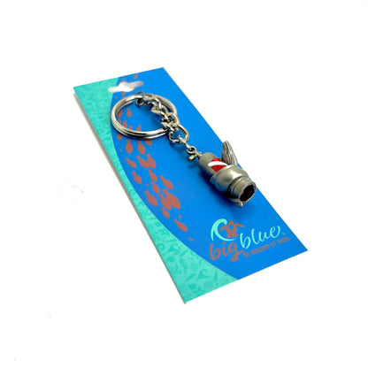 Moray Eel Key Chain- Scuba Diving Key Chain, Scuba Tank Key Chain with Moray Eel, Scuba Diving Gifts, Moray Eel with Scuba Tank Key Fob with Dive Flag - Big Blue