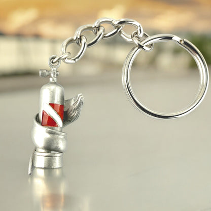 Moray Eel Key Chain- Scuba Diving Key Chain, Scuba Tank Key Chain with Moray Eel, Scuba Diving Gifts, Moray Eel with Scuba Tank Key Fob with Dive Flag - Big Blue