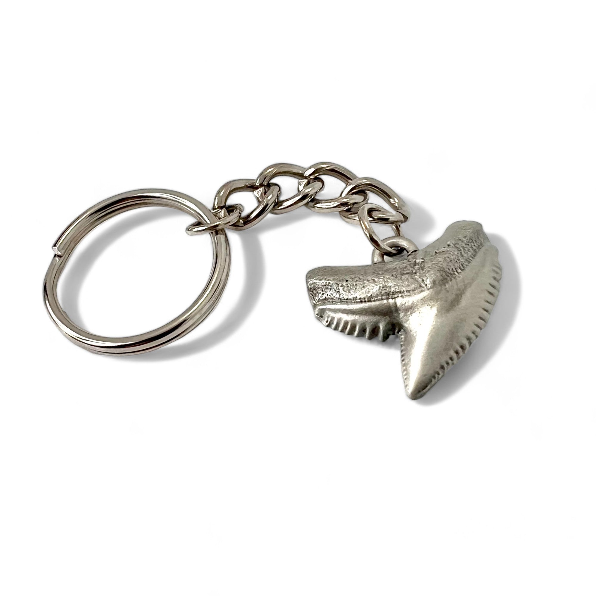 Shark Tooth Keychain, Shark Tooth Key Ring, Tiger Shark Tooth Keychain ...