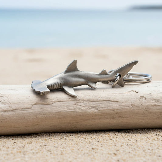 Hammerhead Shark Keychain - Sea Life Collection - Pewter - Big Blue