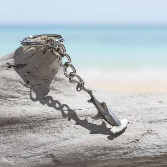 Hammerhead Shark Keychain - Sea Life Collection - Pewter - Big Blue