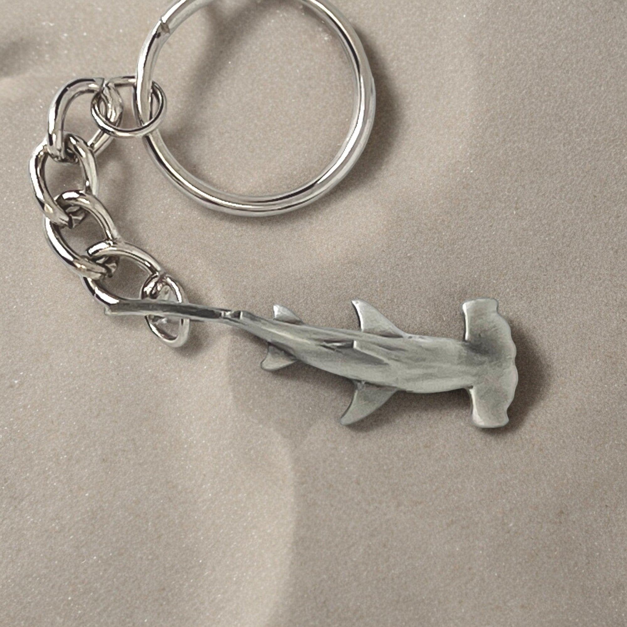 Hammerhead Shark Keychain - Sea Life Collection - Pewter