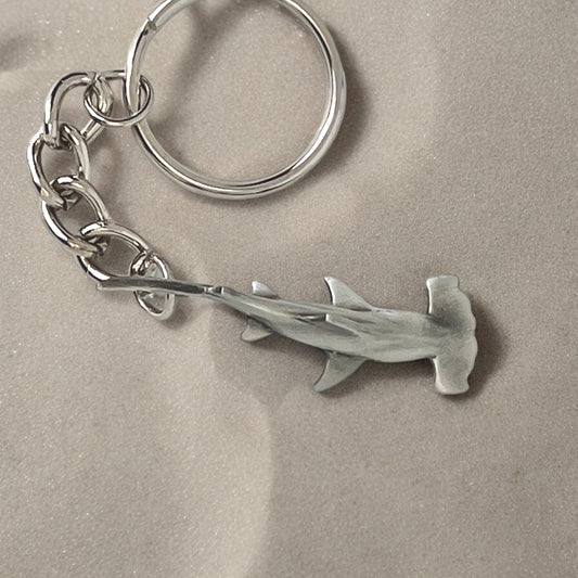 Hammerhead Shark Keychain for Men and Women- Hammerhead Shark Charm, Gifts for Shark Lovers,  Realistic Shark Key Fob, Sea Life Keychain, Scuba Gifts - Big Blue
