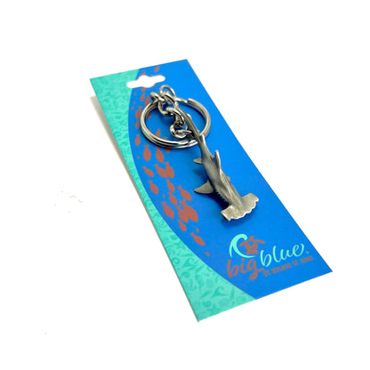 Hammerhead Shark Keychain for Men and Women- Hammerhead Shark Charm, Gifts for Shark Lovers,  Realistic Shark Key Fob, Sea Life Keychain, Scuba Gifts - Big Blue