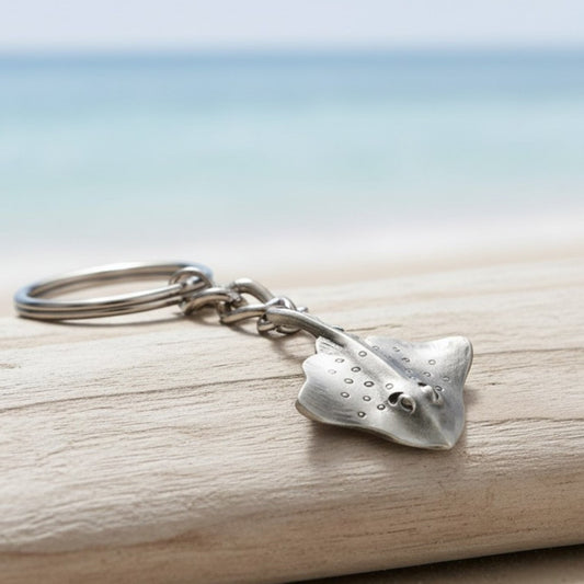 Stingray Keychain – Sea Life Collection – Pewter - Big Blue