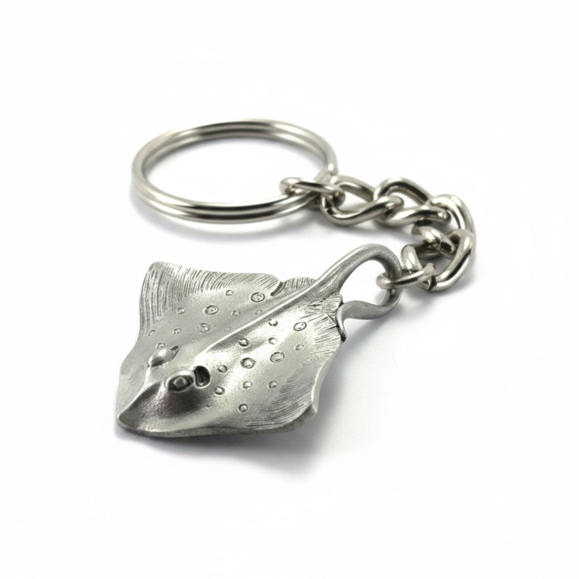Stingray Keychain – Sea Life Collection – Pewter - Big Blue